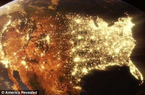 美国电力网络系统 - GPS艺术:美国美丽的交通