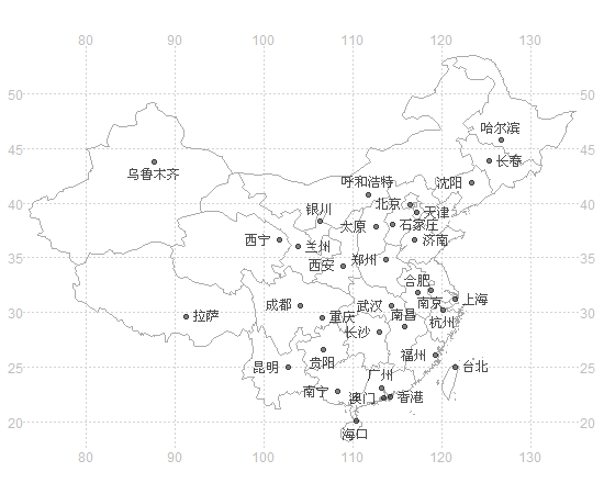 用R画中国地图并标注城市位置 - 数据分析与数