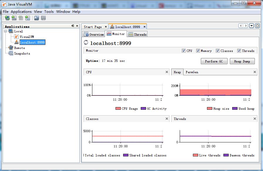 jvisualvm監控tomcat